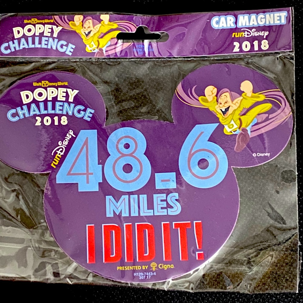 2018 Dopey Challenge “I Did it!” Car magnet NIP